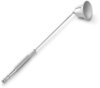 Pebipoo Candle Snuffer Tool,Stainless Steel Candle Extinguisher Wick Snuffer Accessory with Long Handle,Candle Accessory (Silver)