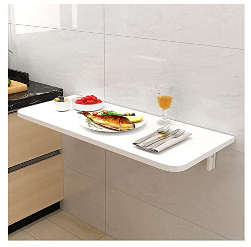 Wandmontierter Klapptisch, platzsparender Hängetisch für Arbeitszimmer, Schlafzimmer, Badezimmer oder Balkon (Farbe: Weiß, Größe: 60 x 40 cm/23,62 x 15,75 Zoll)