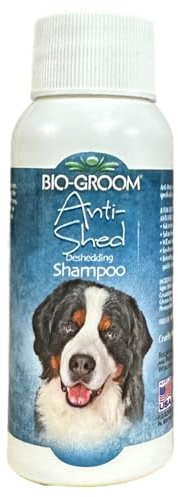 Bio-Groom Anti--Shed Deshedding-hundschampo – Odor Eliminering, anti-fällning, hundbadtillbehör, valp tvätt, katt och hund trimningstillbehör, cruelty-fri, tillverkad i USA, hundprodukter – 59 ml