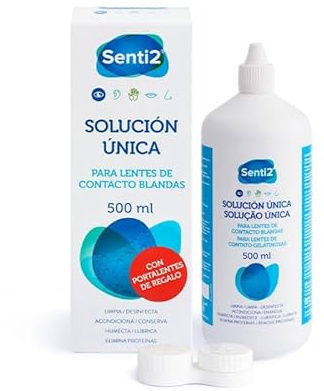 Senti2 Solution unique pour lentilles de contact souples 500 ml - Lot de 2