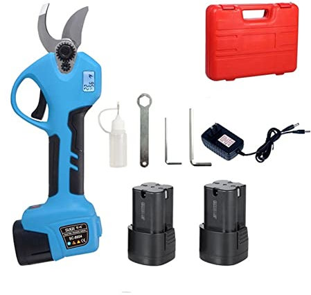 Potatore elettrico portatile Potatore a batteria da 16,8 V Cesoie agli ioni di litio Forbici efficienti Bonsai Rami elettrici Attrezzi da giardino elettrici Custodia SC-8604(Two batteries(case))