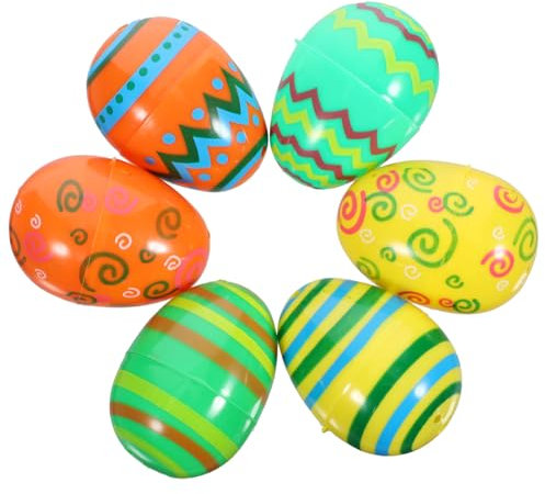 ADOCARN 12pezzi Uova Di Pasqua Apribili Decorazioni Per Feste Pasquali Uova Colorate Riutilizzabili Per Regali Decorativi