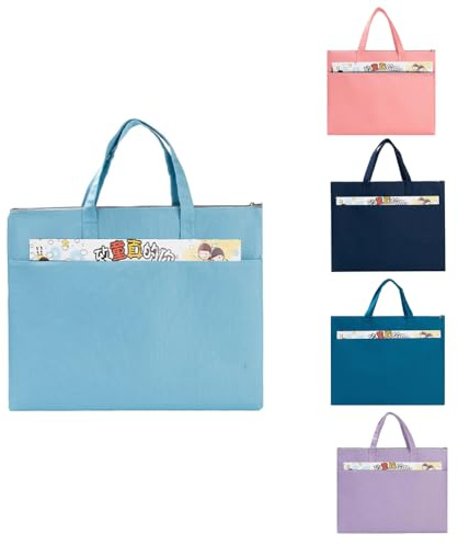 Oaygat 2 fundas de arte tamaño A3, bolsa de transporte para artistas, carpeta de pintura, impermeable, para llevar a la mesa de dibujo, bolsa de transporte, azul claro, 47 x 36cm (18.5 x 14.17