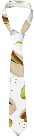 Poadnly Patrón de pistacho verde,Corbatas para hombre Corbatas de poliéster Novedad Corbata delgada para fiesta de bodas