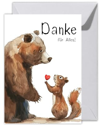 WBdesignz XXL Herzliche Dankkarte mit Umschlag - Danke für Alles!” - Süße Dankeschönkarte - Stilvolle Dankeskarte für Freunde Familie Partner Kollegen (XXL DIN A4)