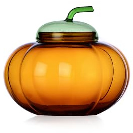 Ichendorf Milano Zuccheriera Zucca Collezione Vegetables, diametro 12 cm, vetro borosilicato fatto a mano
