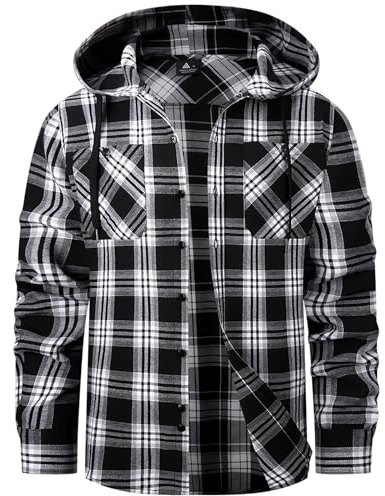 SwissWell Chemise Homme à Carreaux Capuche Chemise Bucheron Homme Flanelle Surchemise Manches Longues