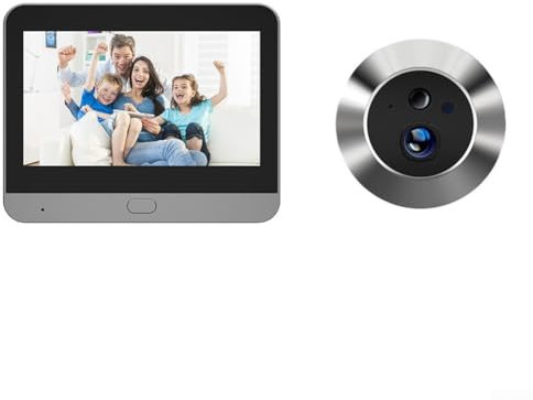 wenyouya Cámara mirilla inteligente 1080P con LCD de 4.3 pulgadas, visor de puerta WiFi con detección de movimiento, audio bidireccional y batería de 5000 mAh, gran angular de 120° para apartamentos
