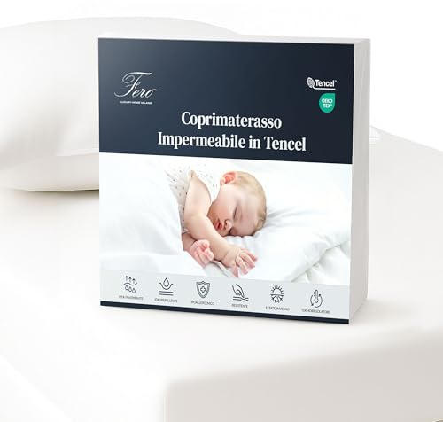 Ferò Matratzenschutz Wasserdicht Kinderbett 70x140, Premium-Matratzenschoner aus natürlichem Tencel Oeko-TEX, atmungsaktiv, geräuschlos, mit elastischen Ecken, Höhe bis 15 cm, Hergestellt in der EU