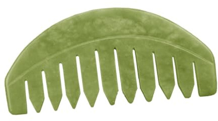 Garneck Pettine per Massaggio Cuoio Capelluto in Pietra Verde Naturale, Raschietto per Massaggi Corpo, Massaggiatore Testa per Stimolare Circolazione e Alleviare Mal di Testa, Strumento