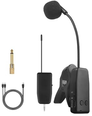 wueiooskj Instrument Microphone Clip On Wireless Receiver Transmitters Saxophone Music Microphone Set With Accessories Included Clip On Wireless Receiver Transmitters