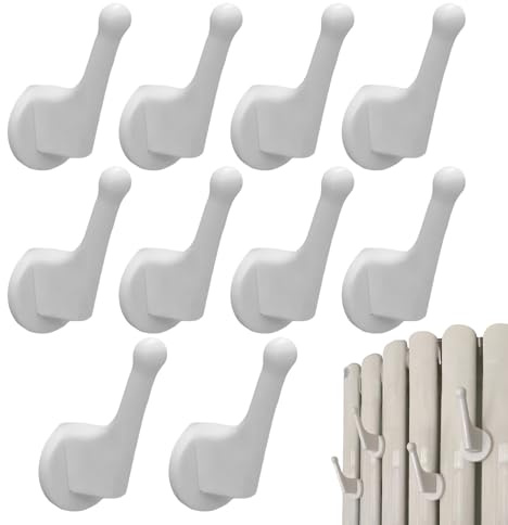 Ganchos para toallas – 10 perchas de radiador sin perforación, ganchos tubulares resistentes, clips de almacenamiento multiusos extraíbles, ideales para toallas de mano, abrigos y organización de