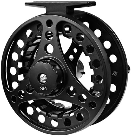 Metall Fliegenrolle, Fliegenfischrolle Vollmetall-Fliegenfischrolle, Gehäuse aus Aluminiumlegierung, mit bearbeiteter 3/4-, 5/6- und 7/8-Fliegenrolle(Black 3-4)