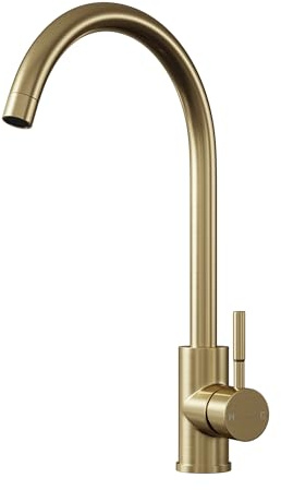 Liquida VT02BR Brushed Brass Single Lever Swivel Spout Kitchen Mixer Tap