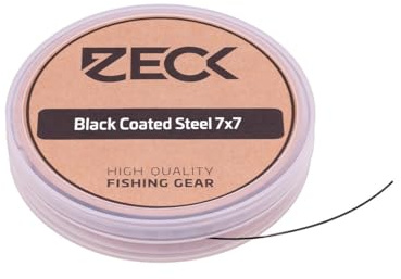 Zeck 7×7 Black Coated Steel • Schwarz ummanteltes Stahlvorfach • Kringelt kaum & langlebig • Für Deadbait‑ & Raubfischmontagen