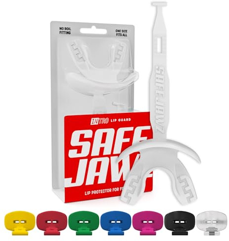 SAFEJAWZ Football-Mundschutz, Sport-Lippenschutz mit befestigtem Riemen