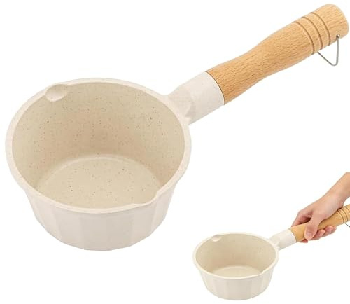 Chocolate Melting Pot, Mini Saucepan for Milk Heating, Small Cooking Pot with Non-Stick Surface, Clay Material Saucepan for Tea and Milk Preparation, Compact Milk Pot Design
