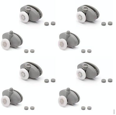 ShowerPart Single Butterfly Top and Bottom Shower Door Rollers/Wheels/Runners L007, Diameter 23mm, Wheel Thickness 6mm, Plastic, Shower Door Replacement Parts, 8X