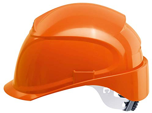 Uvex Airwing B-S-WR Belüfteter Bauhelm mit Drehrad - Kurzer Schirm - Orange