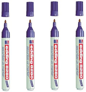 Edding 4 x 8280 securitas uv marker - colourless - 1 pen - round nib 1.5-3 mm