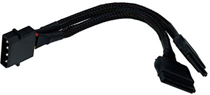Phobya Strom/SATA Y-Kabel intern 4Pin Molex auf 2x SATA 15cm - Schwarz