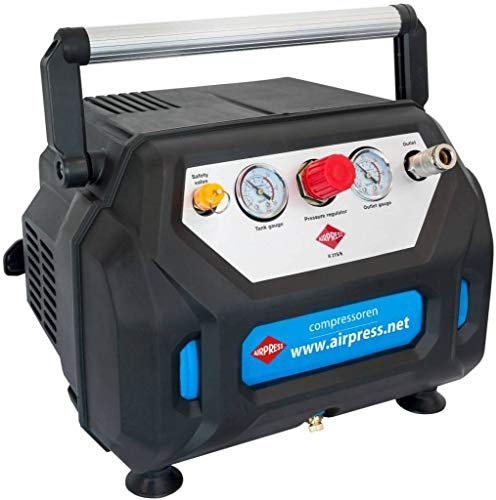 AIRPRESS - Compresor de Aire Sin Aceite H 215-6 8 bar 1,5 CV 92 litros/minutos 6 Litros.