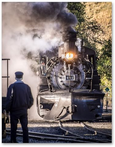 Durango & Silverton Narrow Gauge Railroad Poster - Classic Railroad Crossing Poster, Locomotive Rail Transport Display, Vintage Train Operators and Railway Engineers Gift, 11x14 Unframed Print Poster
