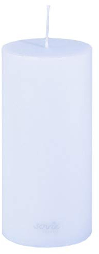 Sovie CANDLES Stumpenkerze HELLBLAU, Ø 70mm x 150mm, ca. 82 Stunden Brenndauer, edle Blockkerze, Flachkopfkerze und Dekokerze für festliche, romantische und stilvolle Anlässe
