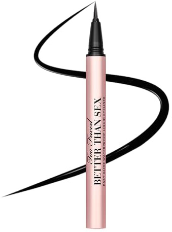 Too Faced Better Than Sex Easy Glide Liquid Eyeliner | Flake & Waterproof Liquid Eyeliner For Intense Pigment, 0.02 Fl Oz, Black
