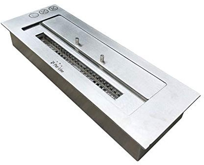 PUR LINE | Bloque de combustión de 2,5 L con Fibra cerámica y Acero Inoxidable F9645 - Bloque Combustión Control de Llama Regulable y autonomía de hasta 6 Horas para biochimeneas