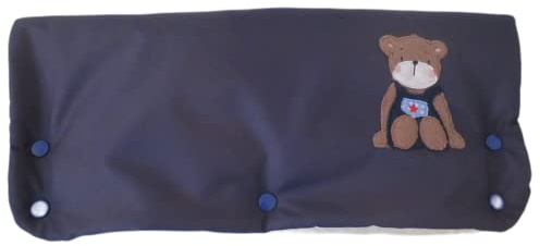 Kinderwagenmuff wasserabweisend Muff Bär Teddybär dunkelblau