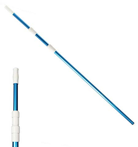 Wiltec Tige télescopique – 3600 x 540 x 530 mm – Raccord 28-30 mm/Réglable 120-360 cm – pour Tête de Brosse de Nettoyage de Piscine et Aspiration Pool Bassin