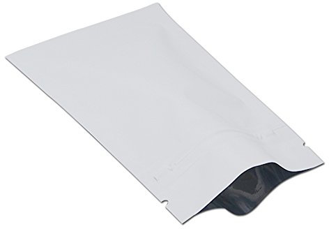 WACCOMT Pack 100 Stücke Matte Aluminiumfolie Verpackung Tasche Reißverschluss Selbstdicht Flachbeutel Lebensmittel Lagerung Geruchssicher Mylar Beutel (Matt Weiß, 8x12cm (3.1x4.7 inch))