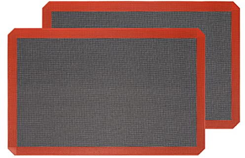 Silicone Baking Mat Nonstick Food Safe Tray Pan Liners Perfect Bakeware for Making Cookies, Macarons, Bread and Pastry (14x22/ 2 Pack)