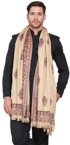 Weavers Villa Herren-Schals, Schalldämpfer, Stolen aus gewebtem Polywoll-Mischgewebe für Herren, Beige, Large