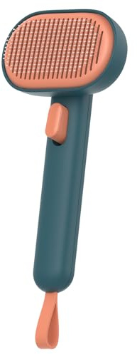 Katzenbürste Kurzhaar, aumuca , Katzenhaarbürste Haustier Bürsten, Selbstreinigende Fellbürste Katze für Langhaar und Entfernt lose Unterwolle, Matten und verfilzte Haare（Grün）