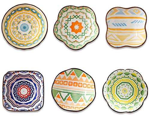 HolaJia Keramik-Dip-Schüssel-Set für Dessert, Soja, Gewürze, Beilagen, Snacks, Saucenschalen, 180 ml