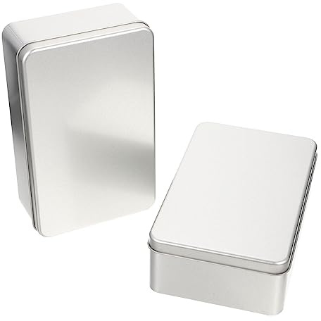 HEMOTON Tinplate Storage Boxes 7.09X4.33X2.17 Inch Cookie Wrapping Boxes for Baking Snacks Party Favor with Hinged Lids Durable Metal Candy Container