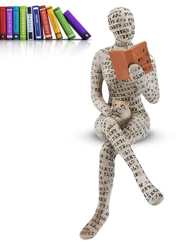 Cyrank Sculpture de rat de bibliothèque en résine - Sculpture de penseur abstraite - Figurine de lecture abstraite en résine - Sculptures innovantes pour femme - Figurines de moulage de pâte à papier