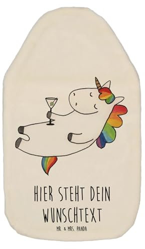 Mr. & Mrs. Panda Personalisierte Wärmflasche Einhorn Cocktail - Personalisierte Geschenke, Einhörner, Personalisierter Wärmflaschenbezug, Wärmflasche