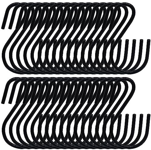 Litoexpe 120 Stück Mini-S-Haken zum Aufhängen von Pflanzen und Kleidung, kleine S-Haken, strapazierfähig, S-förmige Haken, schwarz, S-förmiger Haken, 26 mm