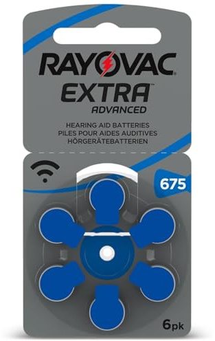 RAYOVAC Lot de 6 piles pour appareils auditifs Extra Advanced Taille 675