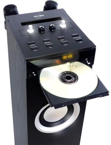 INOVALLEY Colonne Son HIFI HP49CD, 100W USB Bluetooth Radio 2 Microphones Karaoké + Supports, Bagues LED en Cadeaux