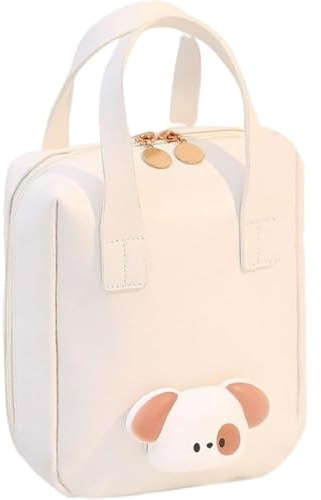 Tragbare Kosmetiktasche Damen, Handtasche Kosmetiktasche, PU Leder Schminktasche Große Make-up Tasche Organizer Kosmetikkoffer Lagerung für Reise Schlafzimmer, Bad und andere Anlässe (Weiß)