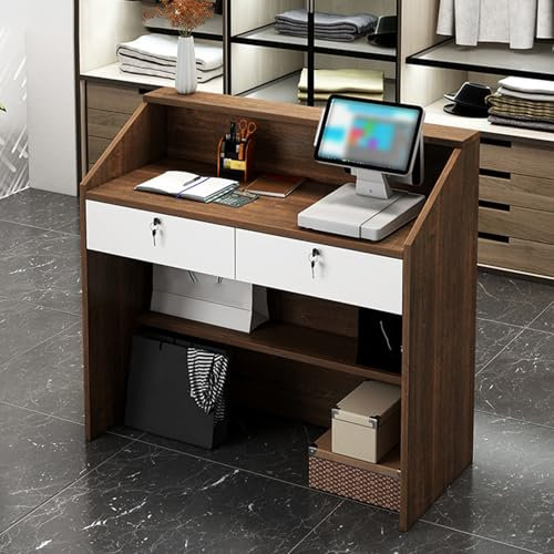 Moderner Empfangstheke mit sicheren Schubladen, kleiner Schreibtisch für Büro oder Salon, multifunktionaler Schreibtisch für Einzelhandel oder Gastgewerbe