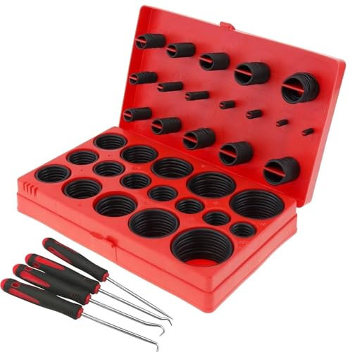 ZSjing 419-teiliges Set, universelles O-Ring-Sortiment, 32 Größen, Nitrilkautschuk-Ringdichtung, O-Ring-Dichtung for Sanitärinstallationen, Autos und Wasserhahnreparaturen(423Pcs Set)