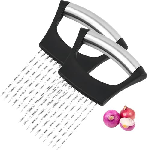 2 Piezas Cortador de Cebolla – Herramienta Ideal para Cortar Verduras, Perfecto para Ensaladas y Platos Frescos, FHISKUNYU