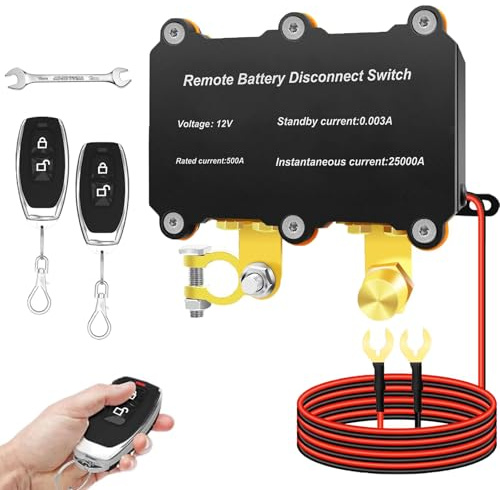 Lizbn Coupe Circuit Batterie 12V 500A Antivol Télécommande Voiture, Bateau, Camion, RV Évitez Épuisement