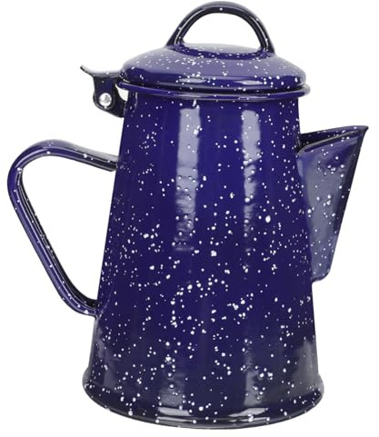 ABOOFAN Cafetera de esmalte cafeteras jarra cafetera hervidor eléctrico cafeteta teapot tetera de cerámica cafetera de campamento té hervidor de café con leche hervidor de agua casero Blue