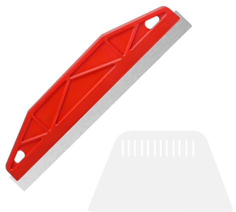 12 Inch Paint Edger Tool,Paint Shield for Cutting in,Painting Tools with 1 Pcs Plastic Scrapers, for Removing Wallpaper Paint, Filling Putty, Repairing Drywall and Plaster Scraping
